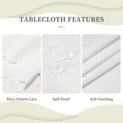 🐓 Farmhouse Rooster Tablecloth – Red Buffalo Plaid Chicken Table Cover, Spill Proof & Scalloped Lace Edge ✨