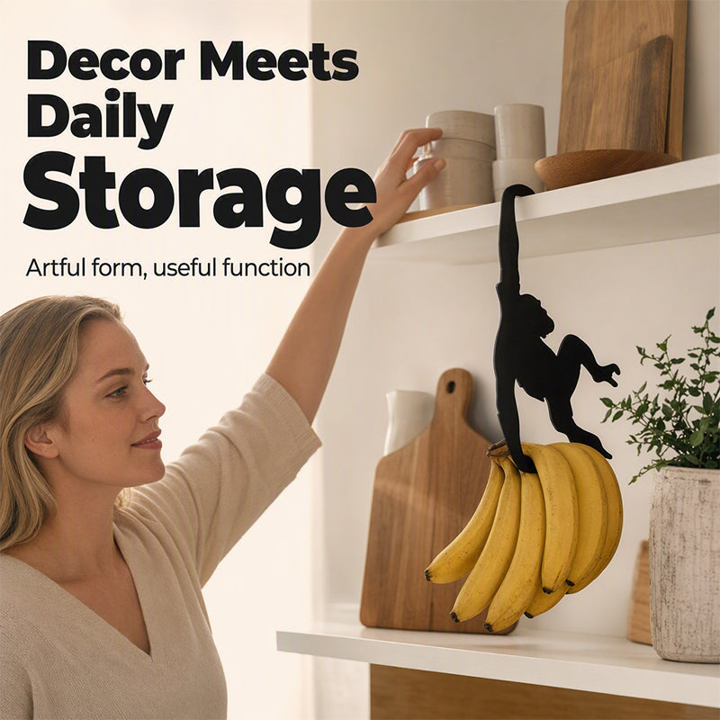 🐒 Monkey Shaped Banana Hook – Hang Fruit, Keys & Bags – Playful Storage with Personality! ✨