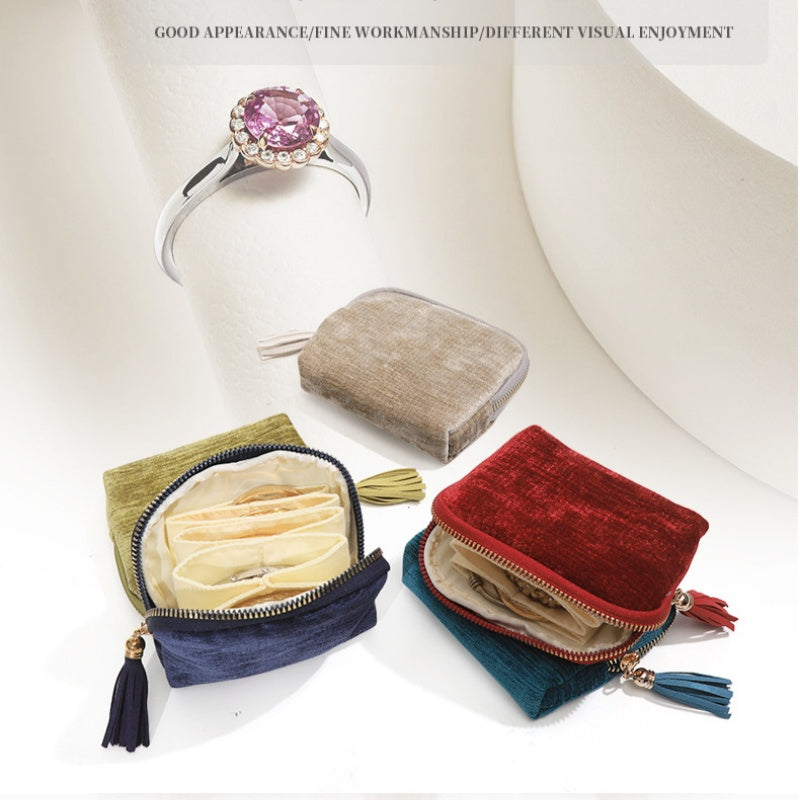 Mini Travel Jewellery Bag with Zip – Compact, Portable & Perfect for Rings, Earrings & Necklaces ✨