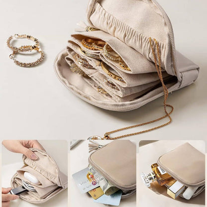 Mini Travel Jewellery Bag with Zip – Compact, Portable & Perfect for Rings, Earrings & Necklaces ✨
