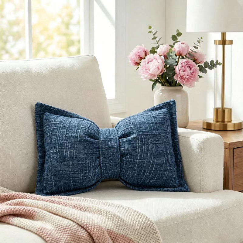🛋️ Soft Chenille Bow-Shaped Throw Pillow – Ultra-soft, plush & decorative – Perfect for sofas, beds & cozy corners ✨