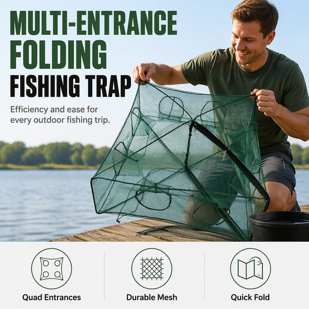 ⏳Time-Limited Special⏰Collapsible Fishing Trap Net with Multi Entrances🎣