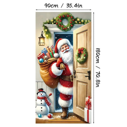 Christmas Door Cover For Instant Holiday Decor