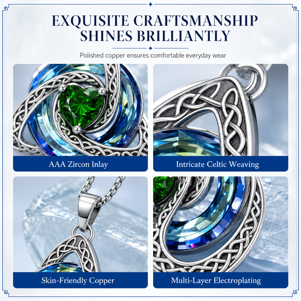 Women's Celtic Knot Birthstone Pendant Necklace
