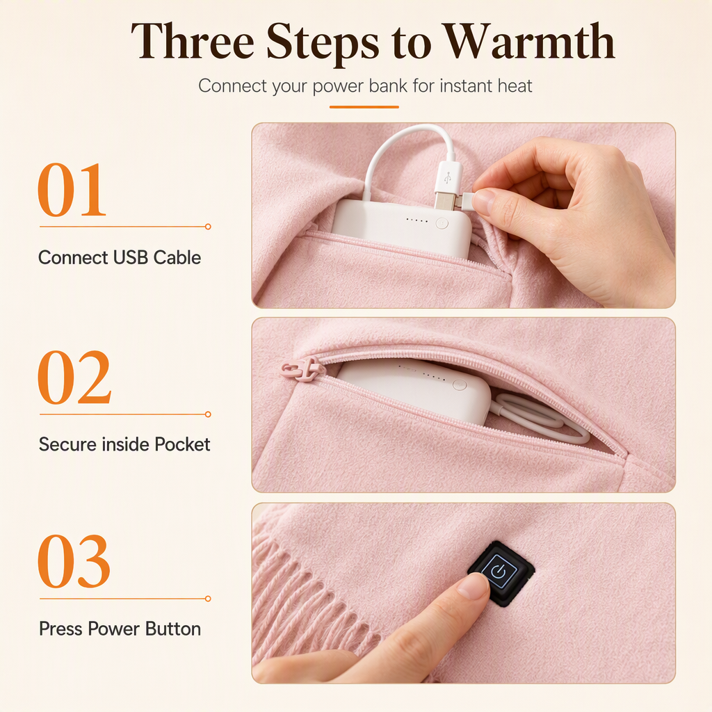 Electric Heated Shawl Blanket for Women