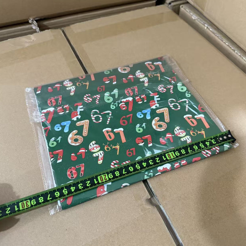 Funny Christmas Number Pattern Wrapping Paper