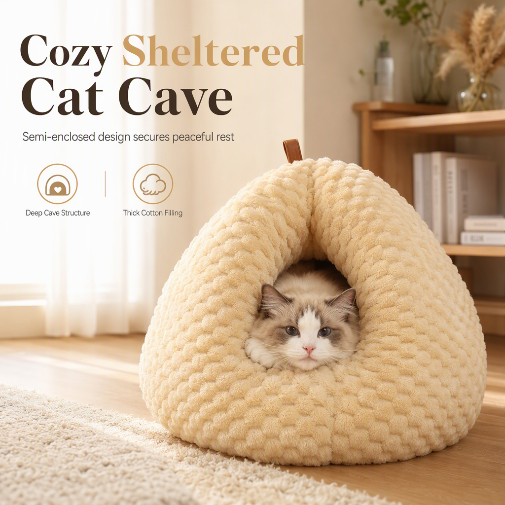 Warm Semi Enclosed Cat Bed Sleeping Bag