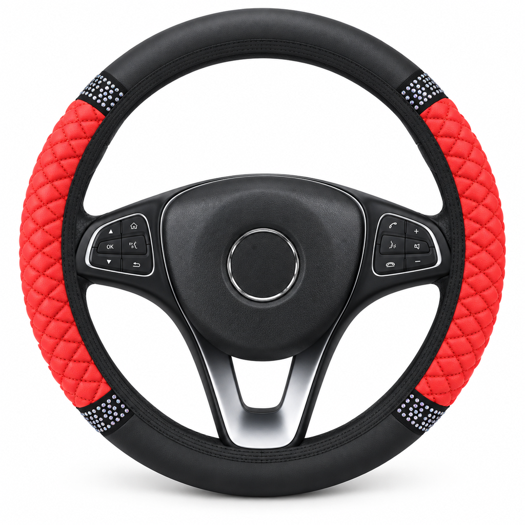 ⏳Time-Limited Special ⏰ Rhinestone Steering Wheel Cover – Sparkling, Quilted, Luxury 🚗